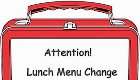 Attention! Lunch menu change
