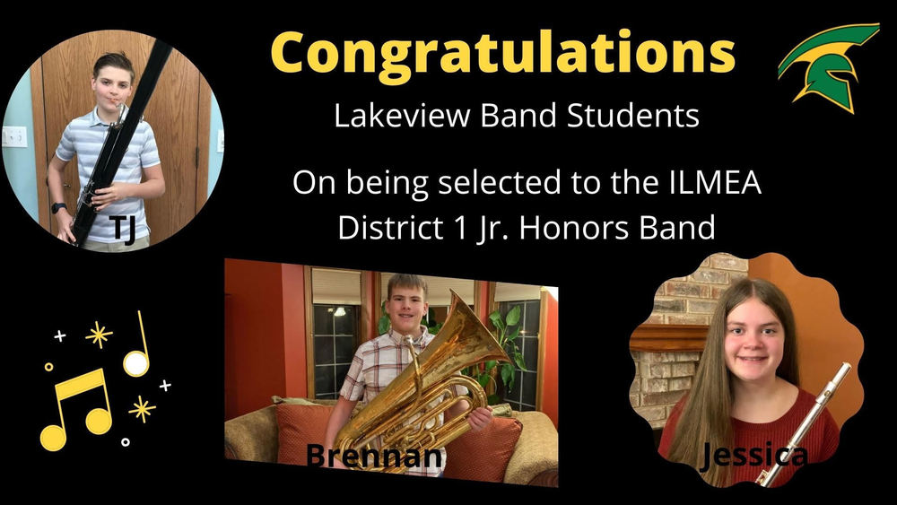 Congratulations LV Band Students selected to ILMEA Dist. 1 Jr. Honors Band