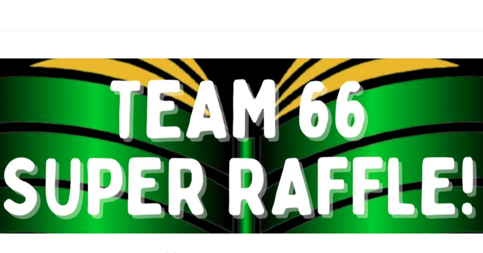 book background that reads TEAM 66 super raffle