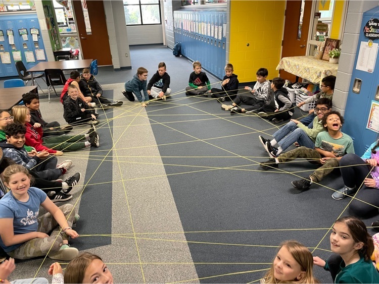 A web of compliments during our morning meeting!
